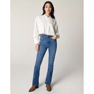 Anthropologie Unpublished Blue Jeans CHLOE‎ High-Rise Slim Boot Women 32